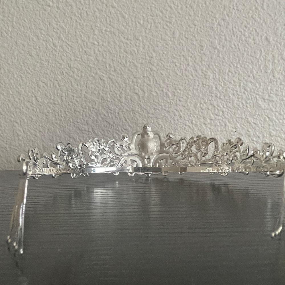 Silver Tiara with Rhinestones - Picture 3 of 5